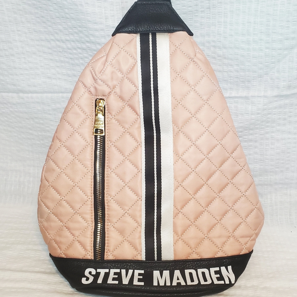 Steve Madden Blush Nylon Quilted Backpack Bag
